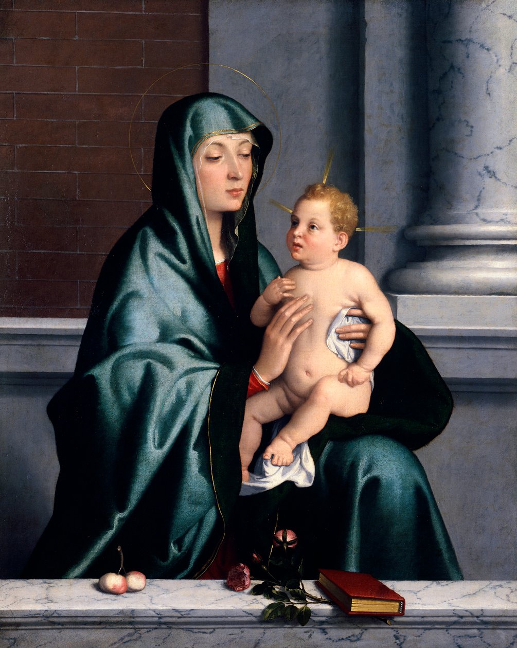 Madonna og barn af Giovanni Battista Moroni (cirka 1525-1578) af Giovanni Battista Moroni