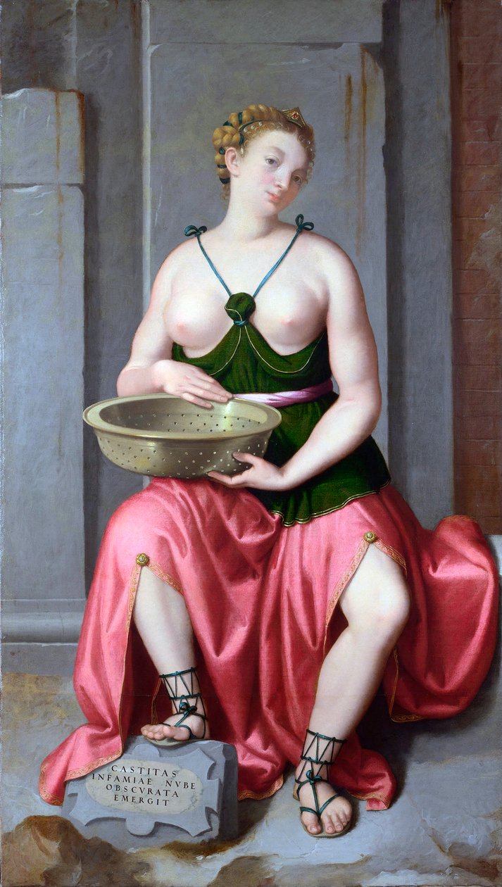 "" Portræt af Vestal Romaine Tuccia (Tuzia) "" Peinture de Giovan Battista Moroni (1520 / 25-1578) vers 1555 National Gallery, Londres af Giovanni Battista Moroni