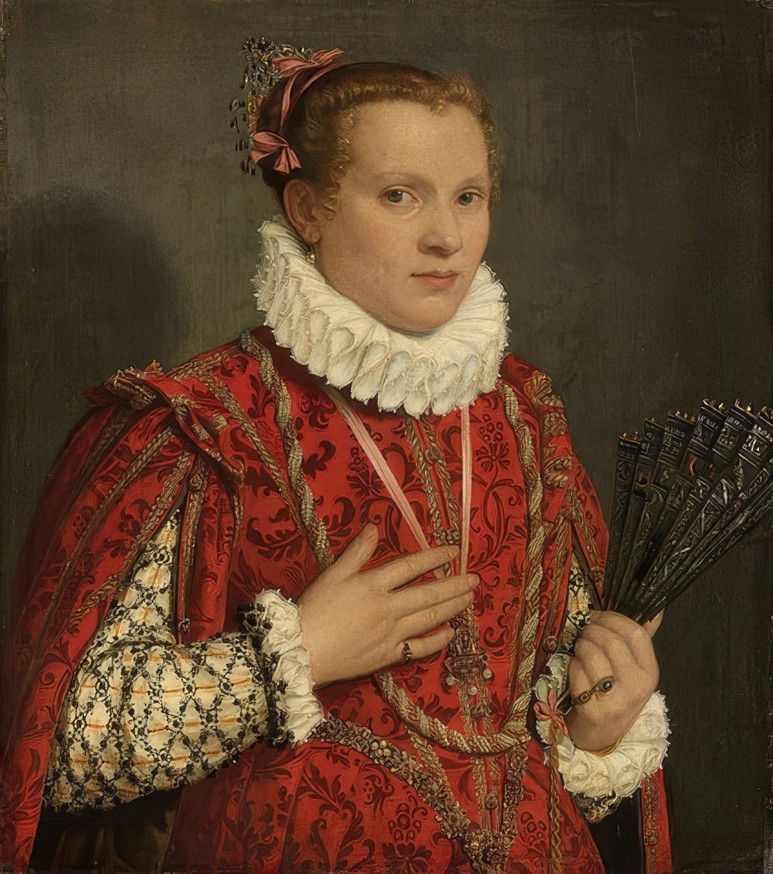 Portræt af en ung kvinde. 1560-78 af Giovanni Battista Moroni
