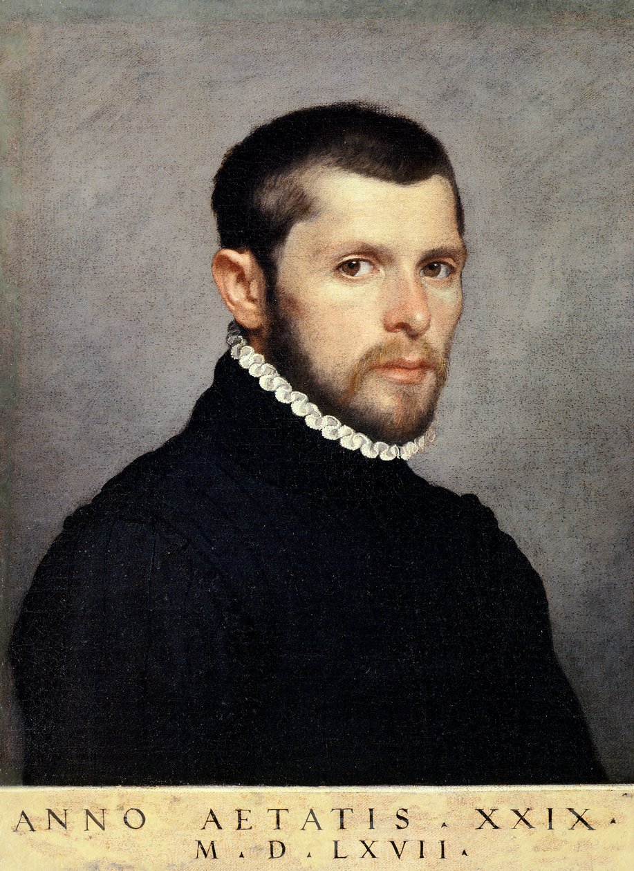 Portræt af ung mand, af Giovanni Battista Moroni (ca 1525-1578), olie på lærred, 44,4x56,9 cm af Giovanni Battista Moroni