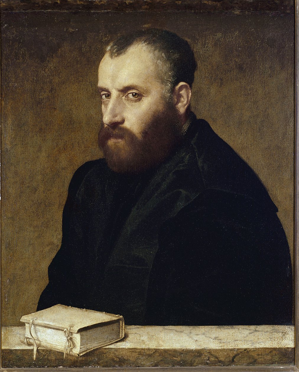 Portræt af en lærd (olie på lærred af Giovanni Battista Moroni