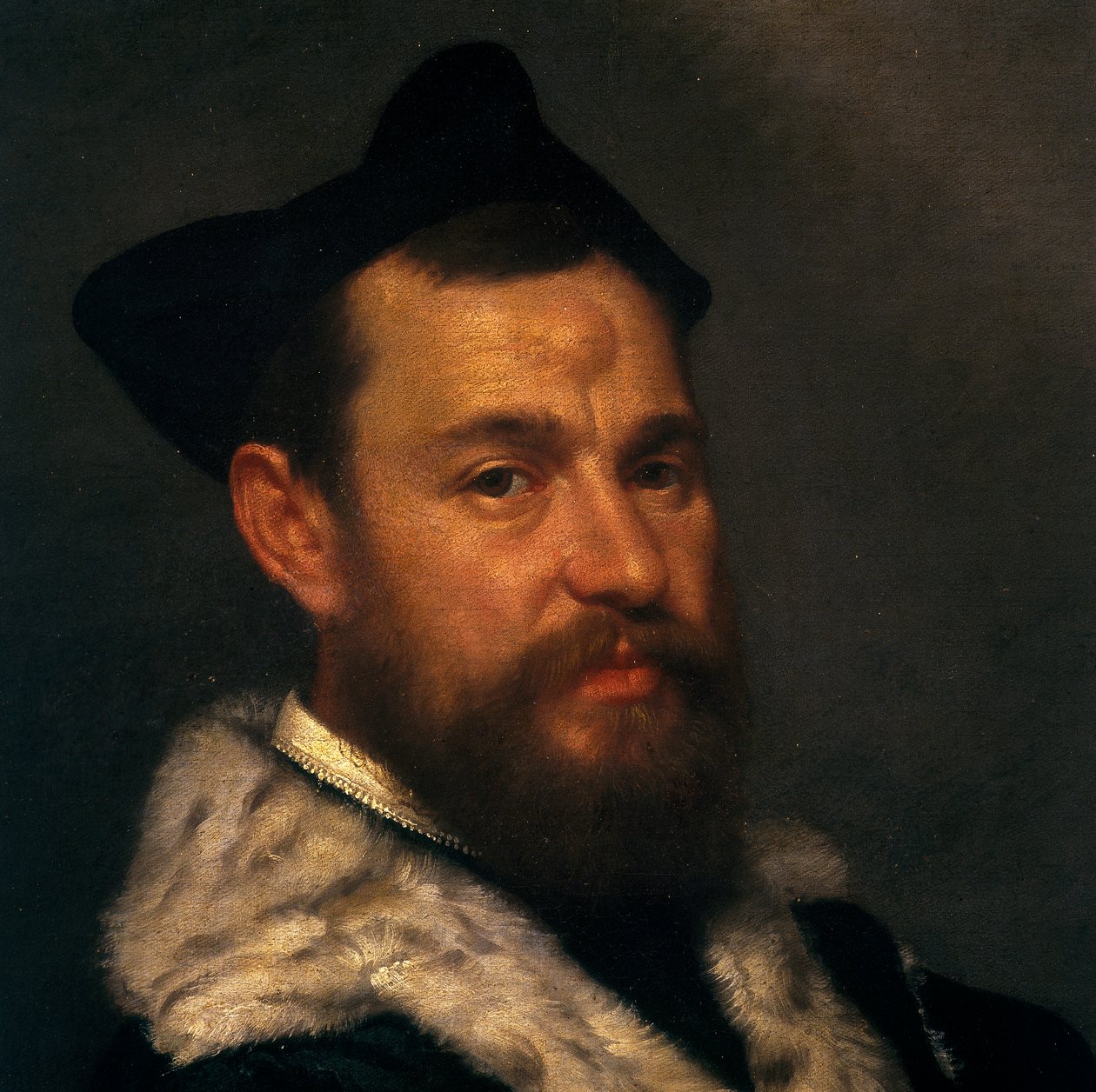 Portræt af en dommer, detalje af Giovanni Battista Moroni