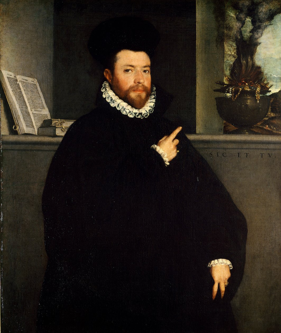 Portræt af sund mand af Giovanni Battista Moroni (cirka 1525-1578) af Giovanni Battista Moroni