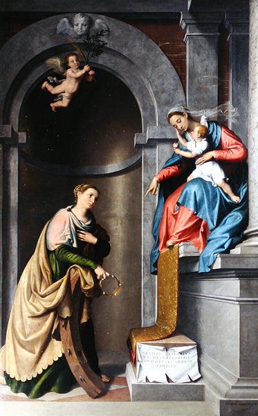 St. Catherines mystiske ægteskab af Giovanni Battista Moroni