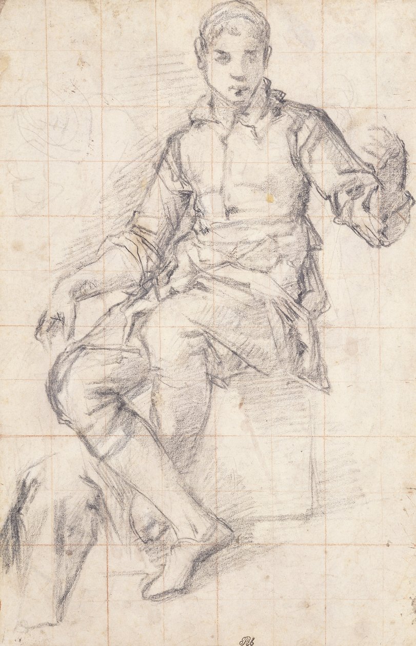 En siddende dreng af Giovanni Battista Naldini