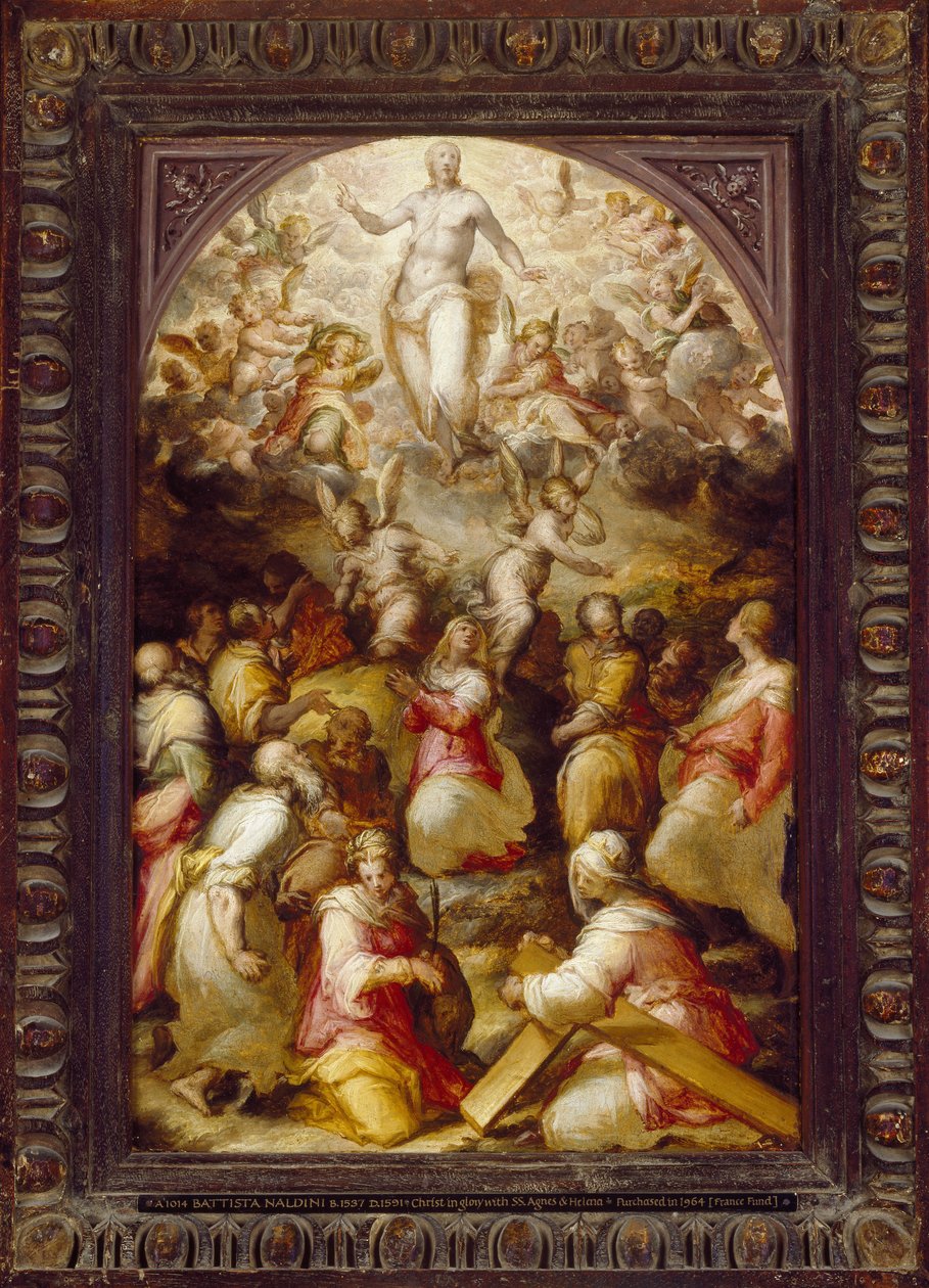Kristus i herlighed med Sts Agnes og Helena, 1500-tallet af Giovanni Battista Naldini