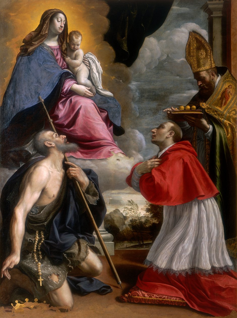 Madonna med barn og hellige af Giovanni Battista Pesari