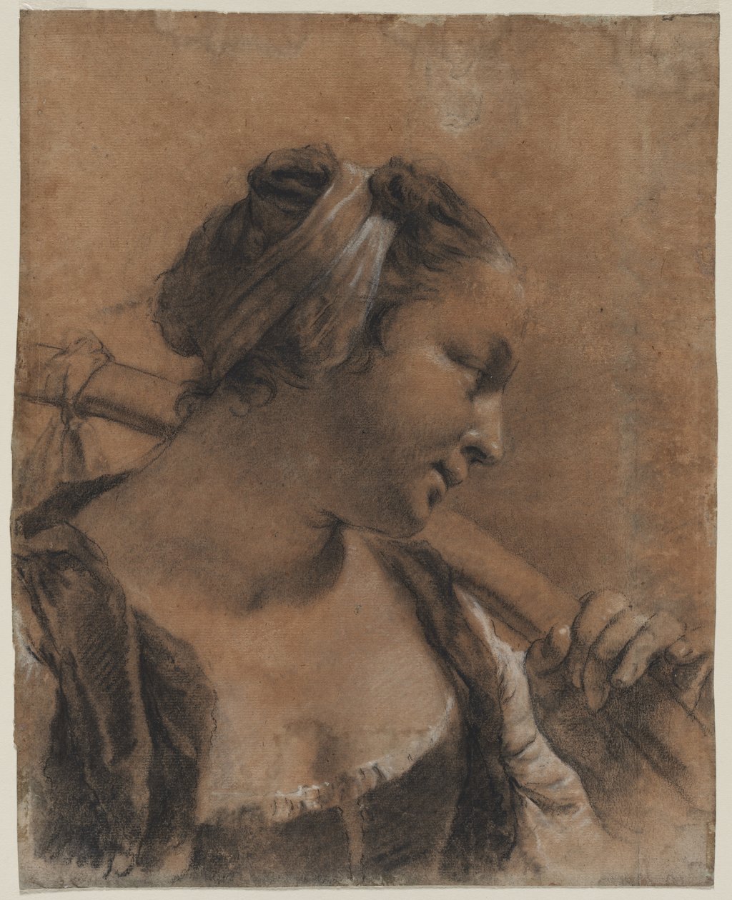 Et portræt af Rosa med en skulderstok, ca. 1735. af Giovanni Battista Piazzetta