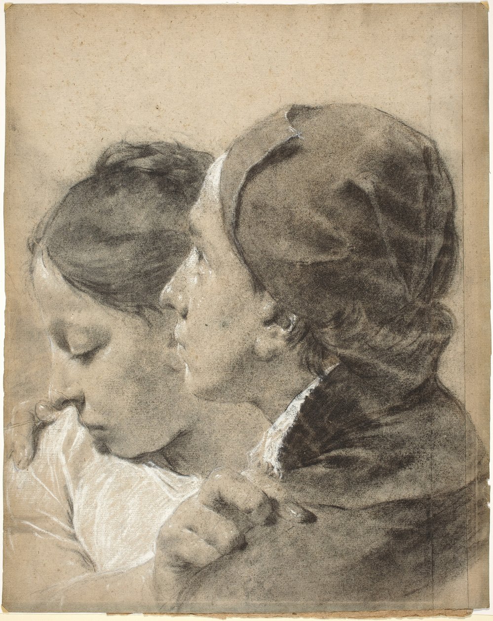 En ung mand, der omfavner en pige af Giovanni Battista Piazzetta