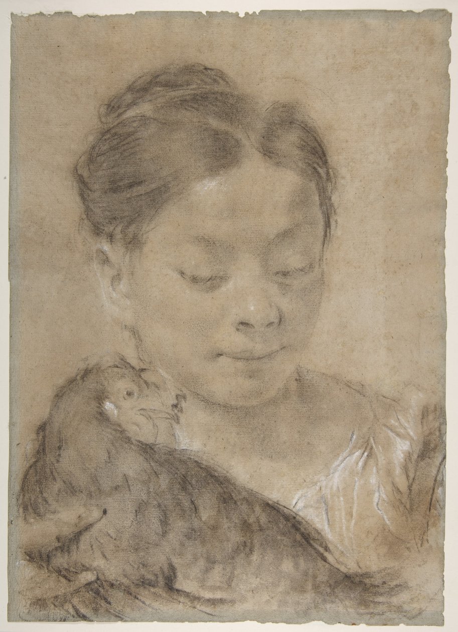 Pige med en høne af Giovanni Battista Piazzetta