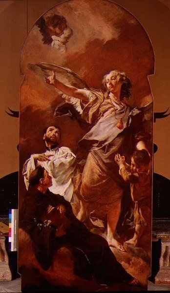 Skytsengel med St. Anthony af Padua og St. Gaetano Thiene af Giovanni Battista Piazzetta