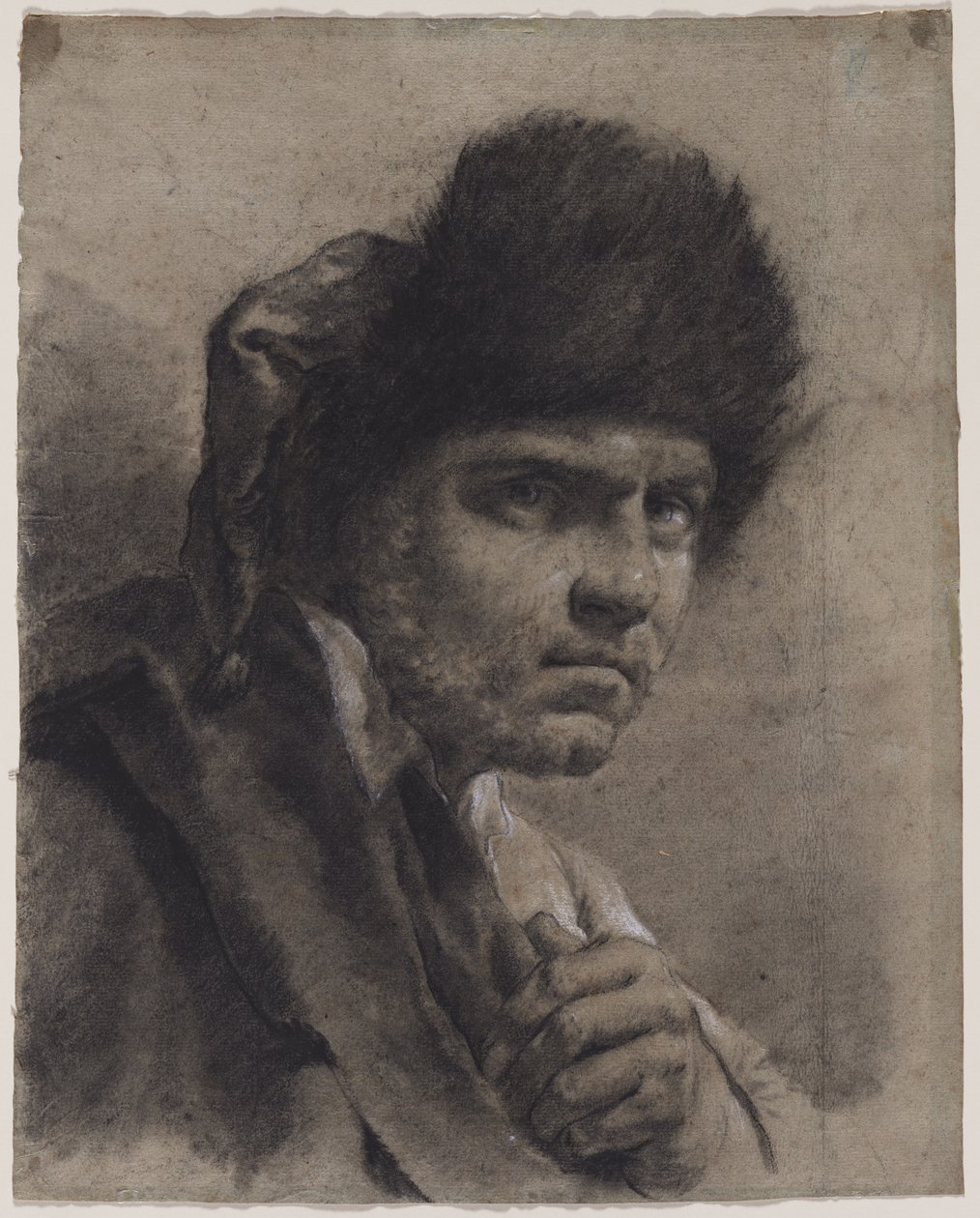 Mand med pelshue, ca. 173040
