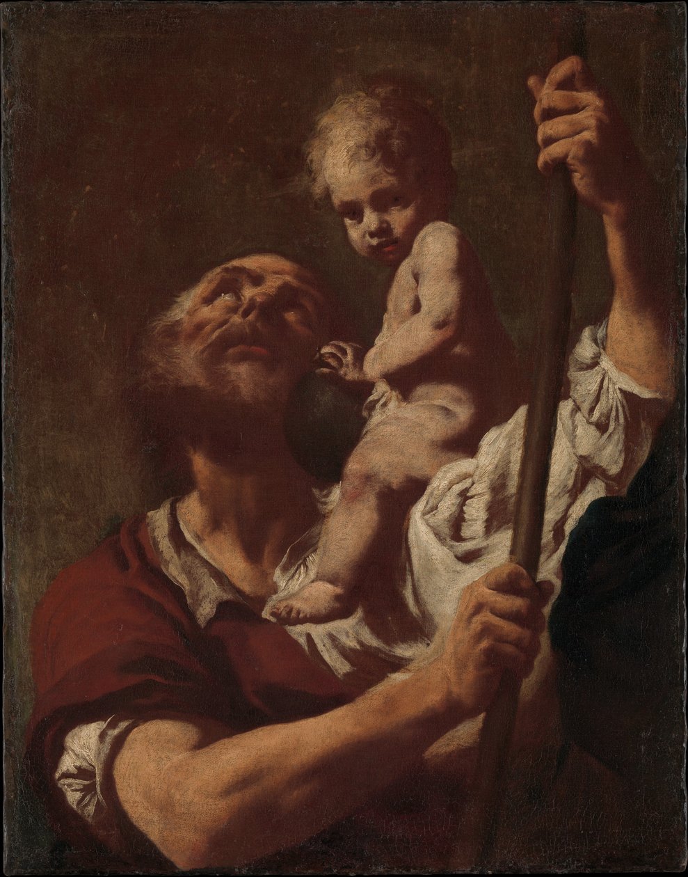 Sankt Kristoffer bærer det lille Jesusbarn af Giovanni Battista Piazzetta