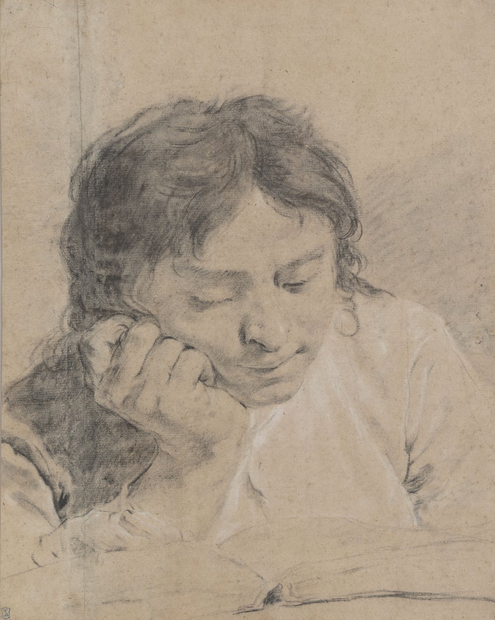 En lille dreng, der læser en bog af Giovanni Battista Piazzetta