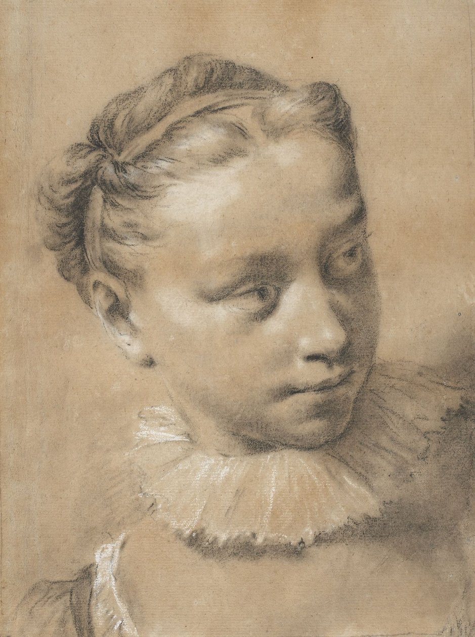 Ung pige med pibekrave af Giovanni Battista Piazzetta