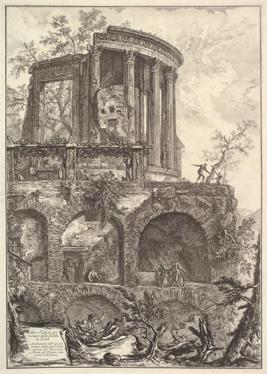 Altra V. del Tempio della Sibilla i Tivoli En anden udsigt over Sibs tempel ..., 1700-tallet. af Giovanni Battista Piranesi