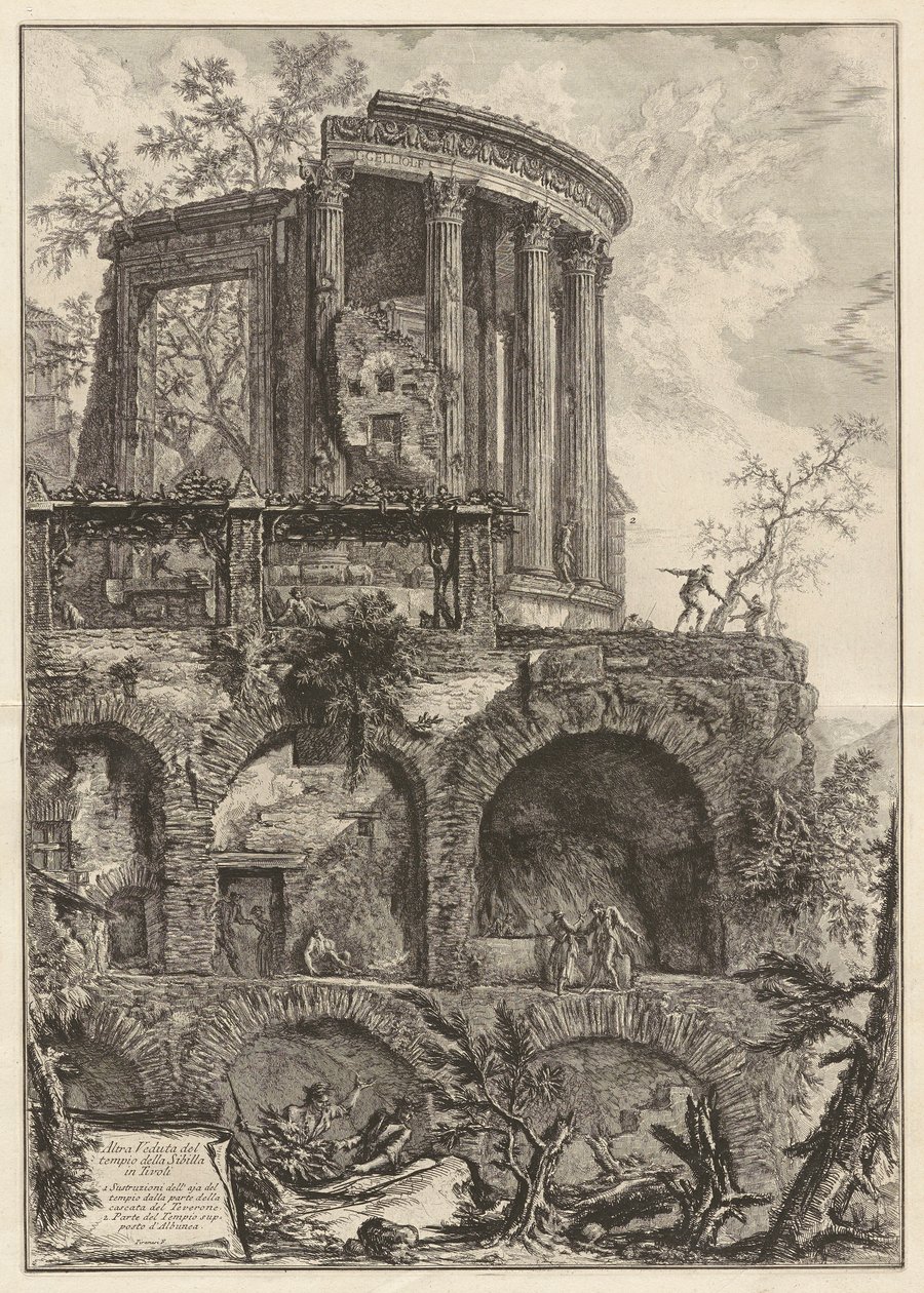 En anden udsigt over Sibyllens tempel i Tivoli, fra Vedute di Roma (Udsigt over Rom) af Giovanni Battista Piranesi