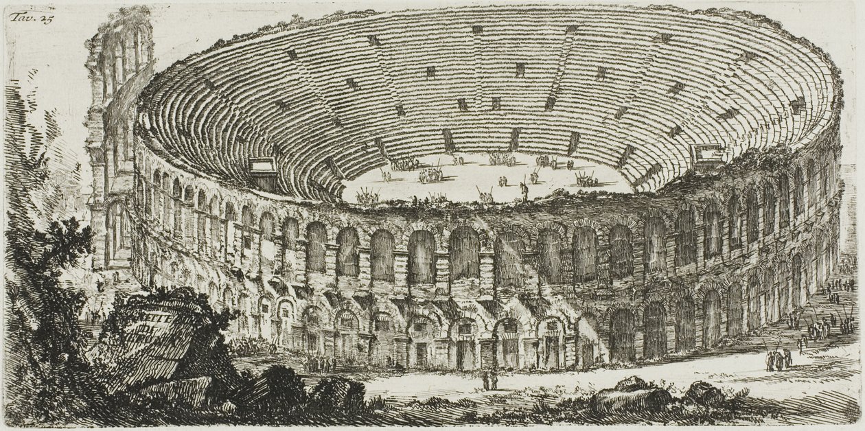 Amphitheatre of Verona, plade 25 fra Some Views of Triumphal Arches og andre monumenter af Giovanni Battista Piranesi