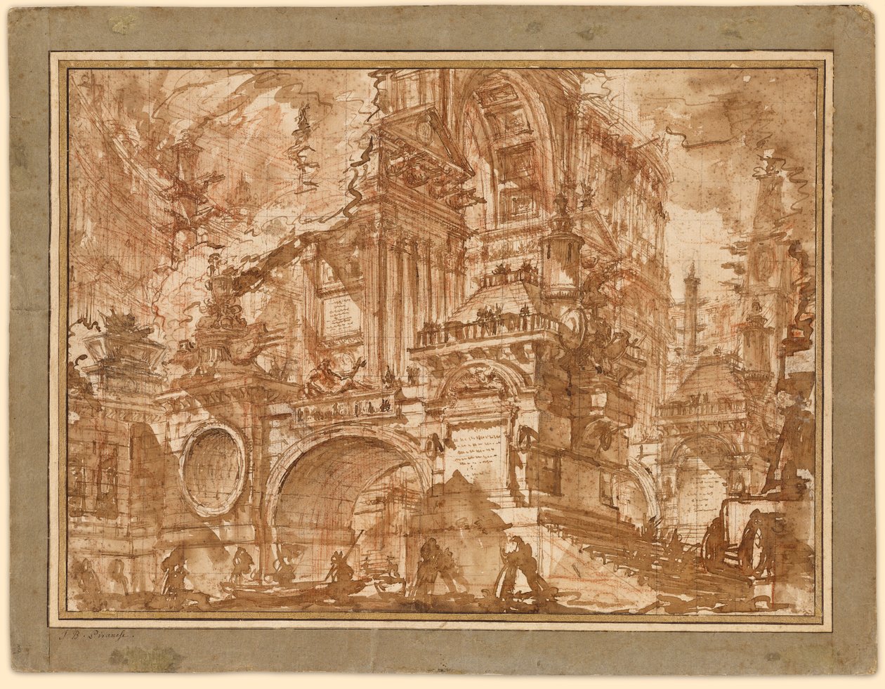 En gammel havn af Giovanni Battista Piranesi