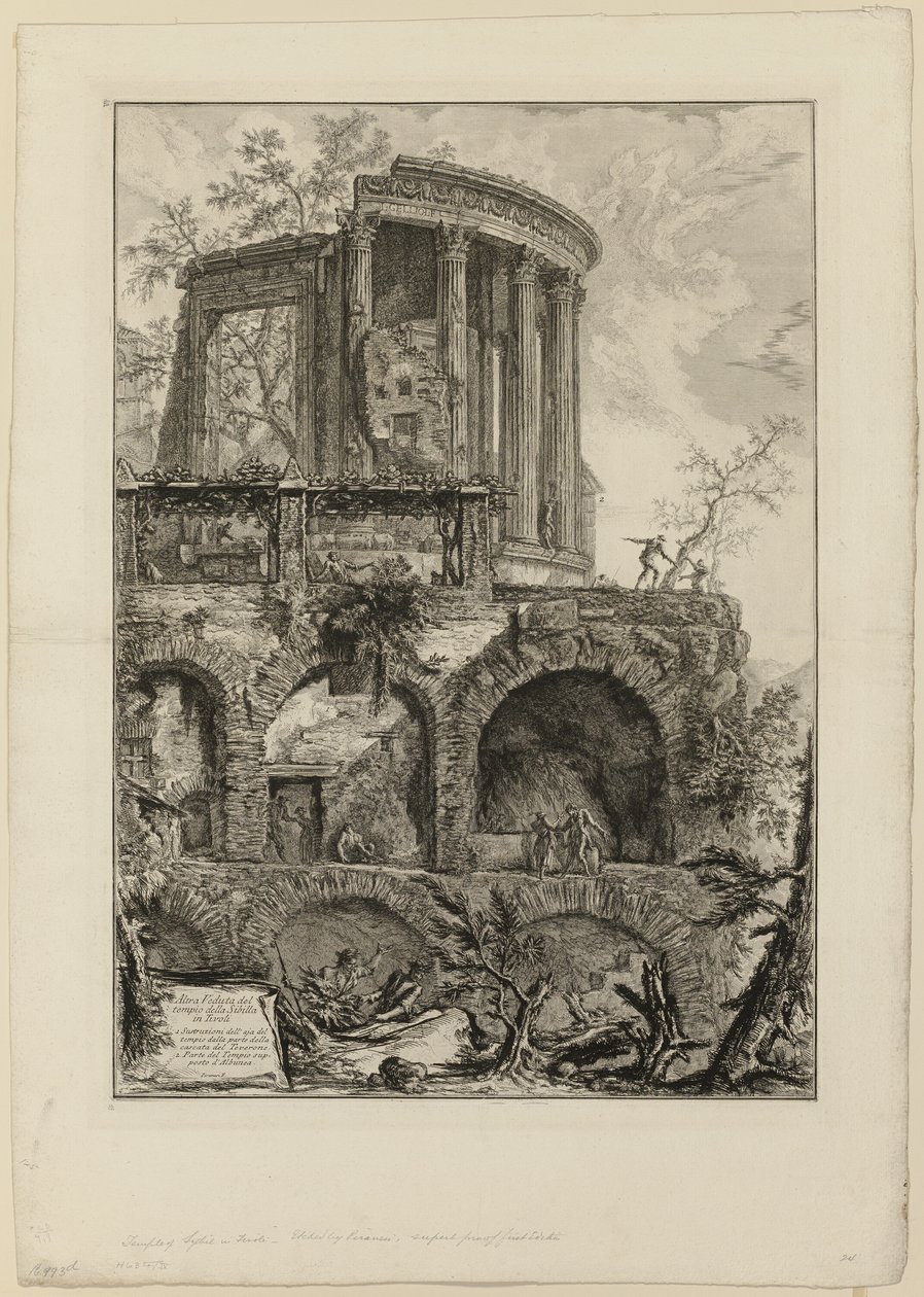 En anden udsigt over Sibylltemplet i Tivoli, fra Views of Rome af Giovanni Battista Piranesi