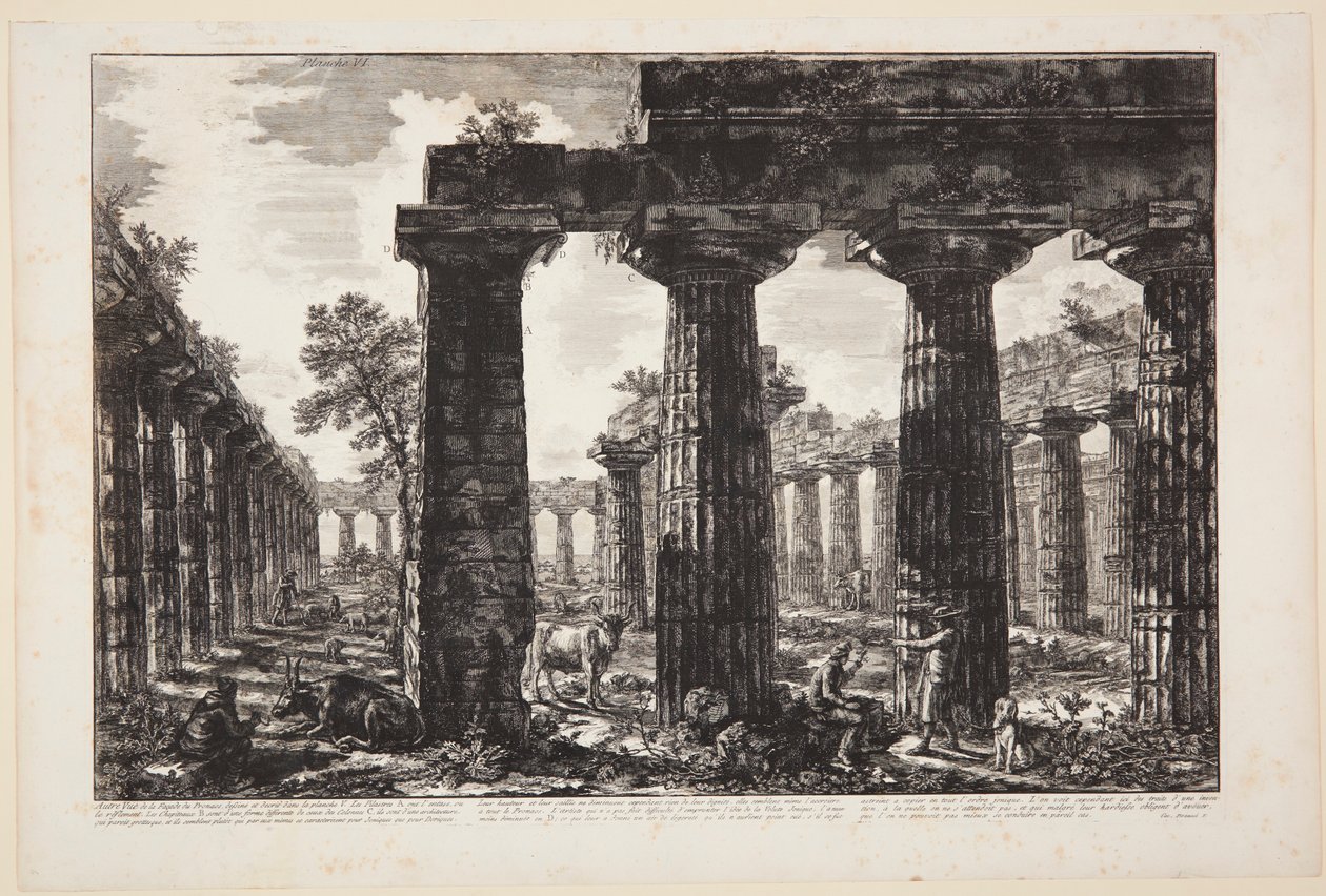 En anden udsigt over pronaosfacaden, tegnet og beskrevet på tavle V [...] af Giovanni Battista Piranesi