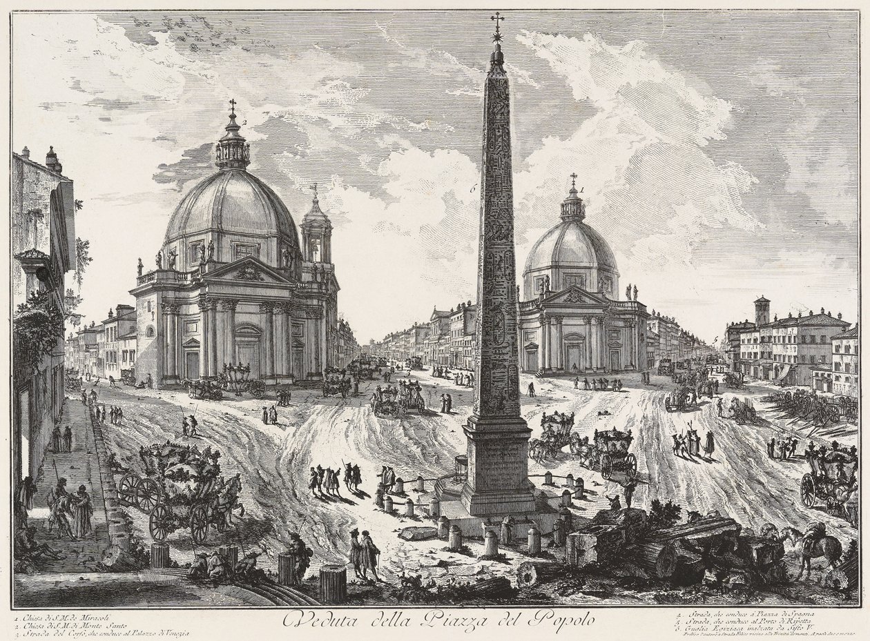 Udsigt over Piazza del Popolo af Giovanni Battista Piranesi