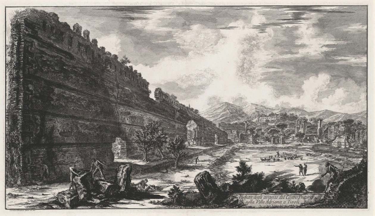 Udsigt over resterne af Castro Pretorio i Hadrians Villa i Tivoli af Giovanni Battista Piranesi