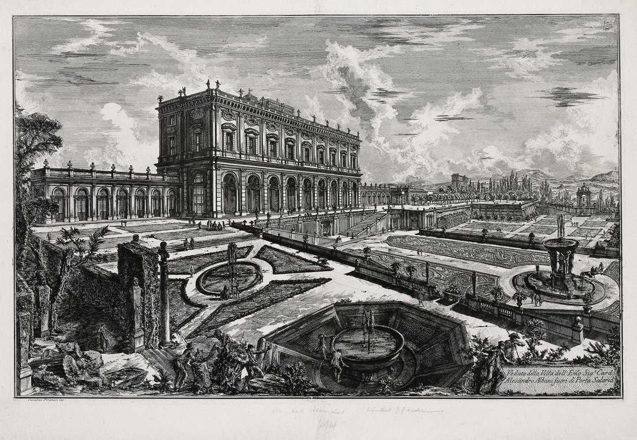 Udsigt til Villa Albani foran Porta Salaria (fra: Vedute di Roma) af Giovanni Battista Piranesi