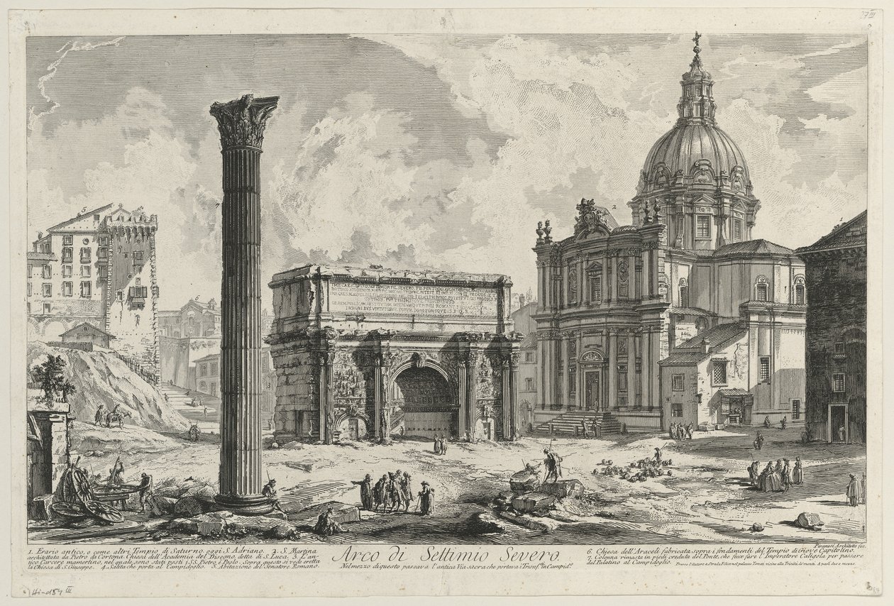 Udsigt over Septimius Severus-buen af Giovanni Battista Piranesi