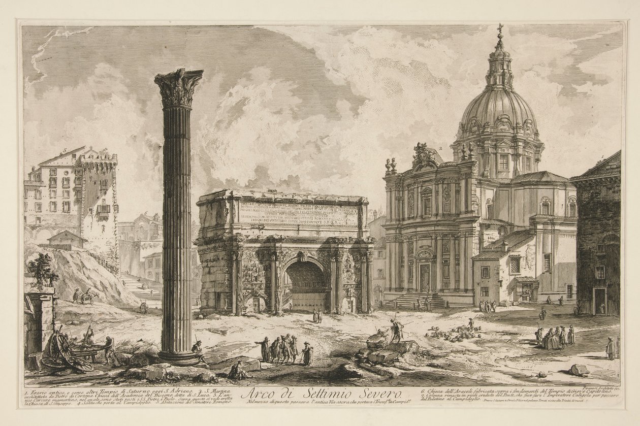 Septimius Severus bue (Septimius Severus bue), fra udsigt over Rom af Giovanni Battista Piranesi
