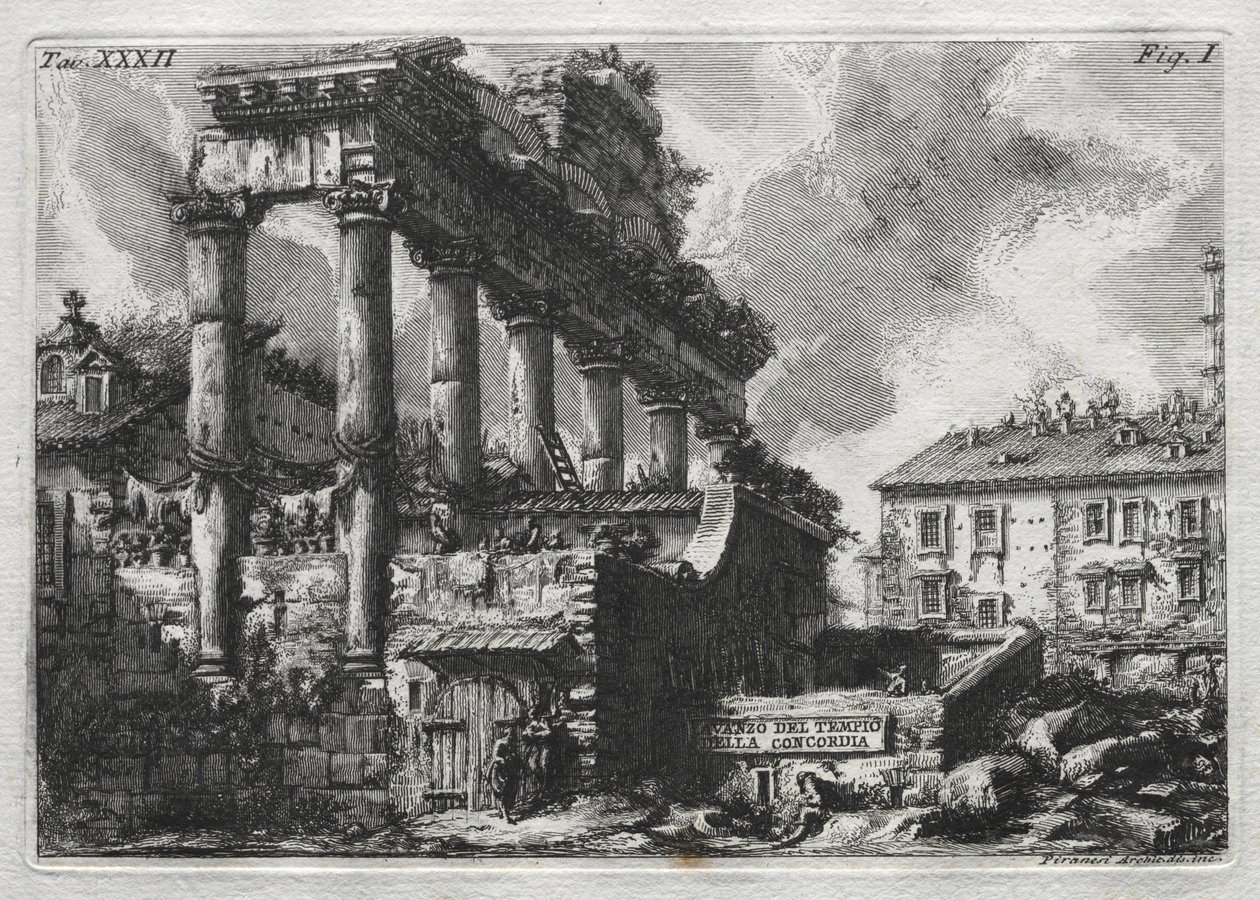 Avanco af Concordia-templet af Giovanni Battista Piranesi