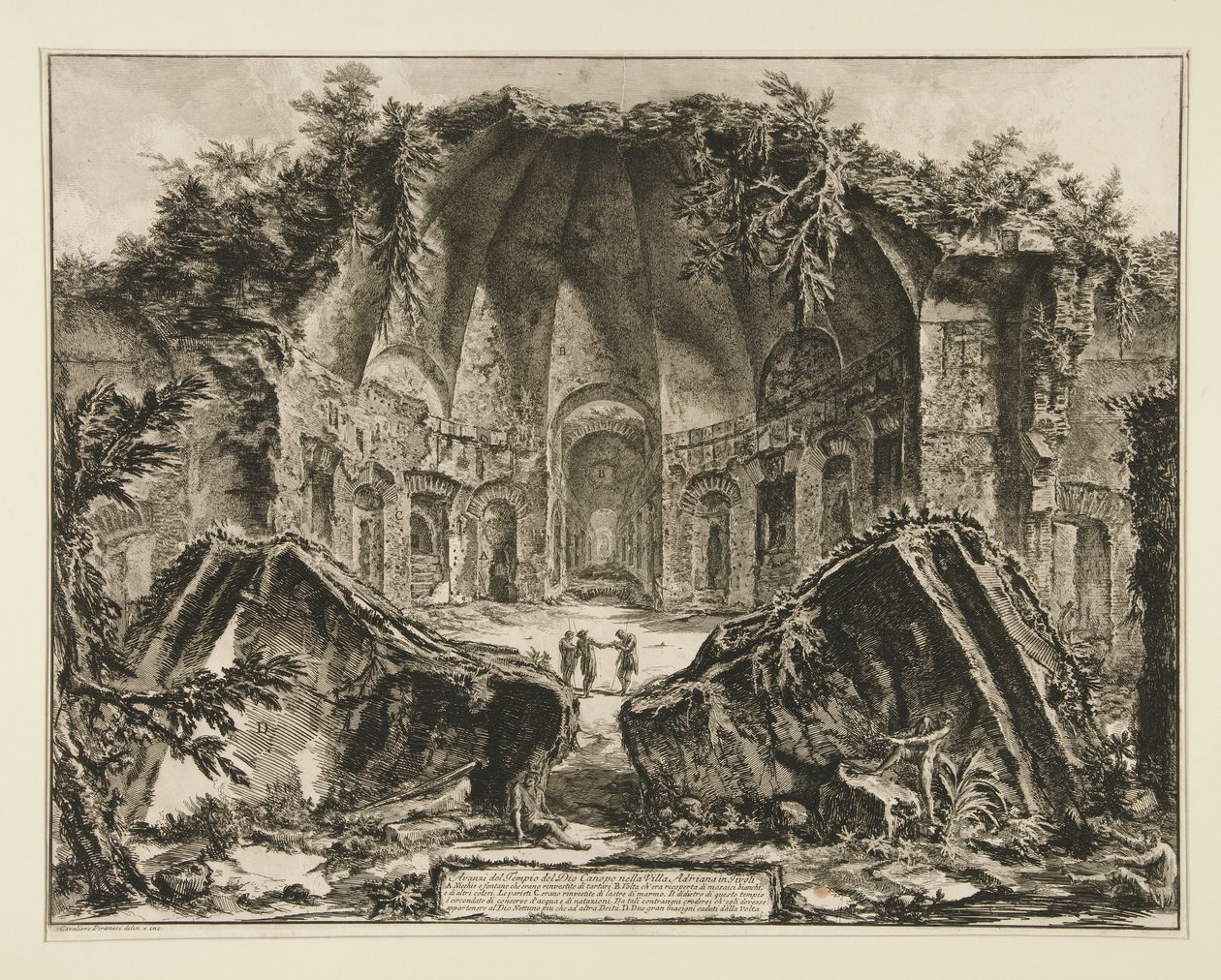 Rester af gudens tempel Canopus ved Hadrian af Giovanni Battista Piranesi