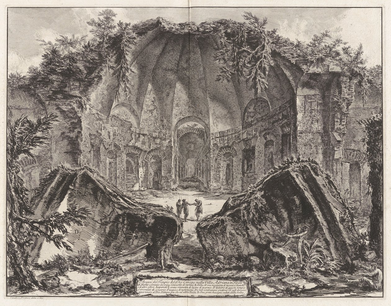 Rester af gudens tempel Canopus ved Hadrian af Giovanni Battista Piranesi