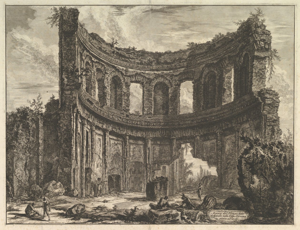 Rester af Apollontemplet i Hadrians Villa nær Tivoli Hadrians Villa ..., ca. 1768. af Giovanni Battista Piranesi