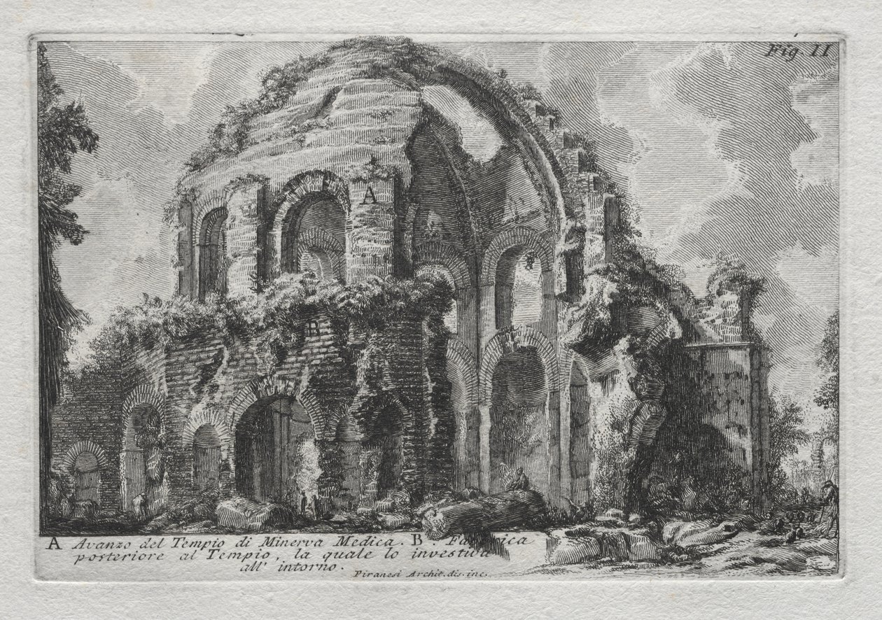 Resten af ​​Templet Minerva Medica af Giovanni Battista Piranesi