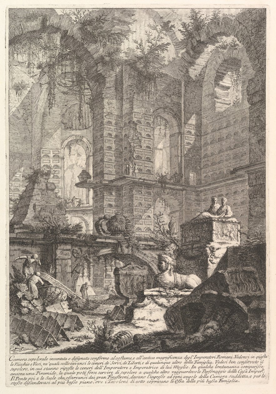 Gravkammer opfundet og designet efter skik og brug og til gammel storhed ..., ca. 1750. af Giovanni Battista Piranesi