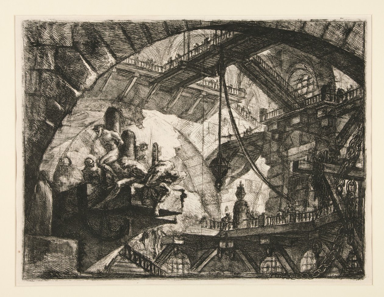 Carceri, X: Fanger på en fremspringende platform af Giovanni Battista Piranesi
