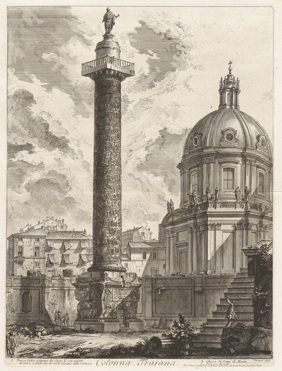 Trajans søjle, fra Vedute di Roma (Udsigter over Rom) af Giovanni Battista Piranesi