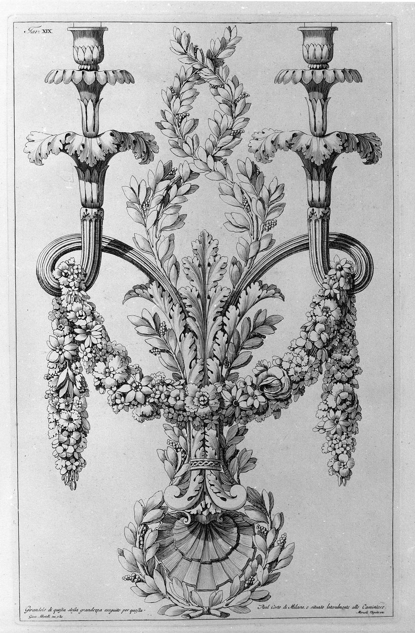 Dekorationer. Tegning af Giovanni Piranesi (kendt som Piranese) (1720-1778). af Giovanni Battista Piranesi