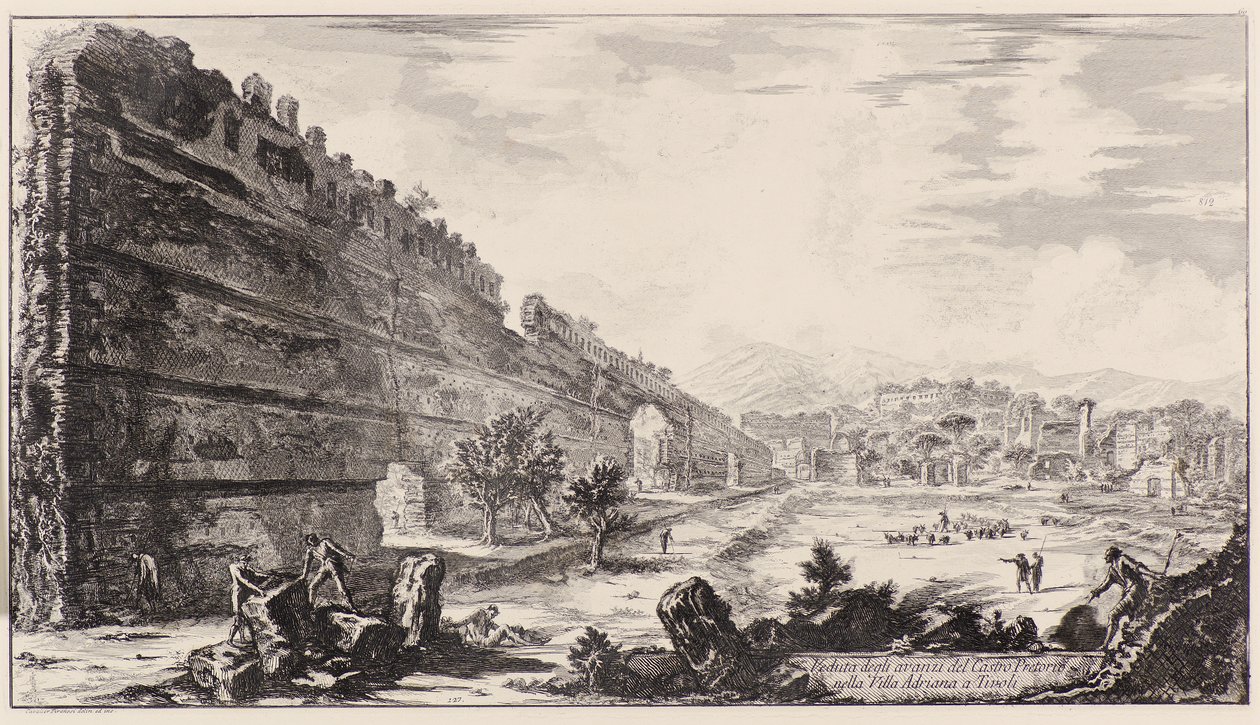 Degli Avanzi Del Castro Pretorio i Hadrians villa i Tivoli af Giovanni Battista Piranesi
