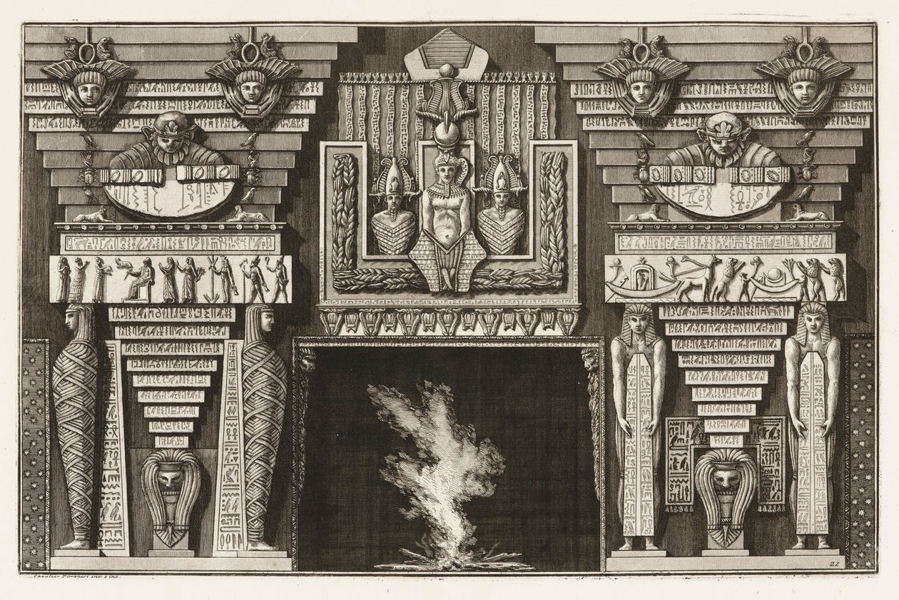 Etruskisk skorstensstykke, fra Diverse Manner of Adorning the Paths af Giovanni Battista Piranesi