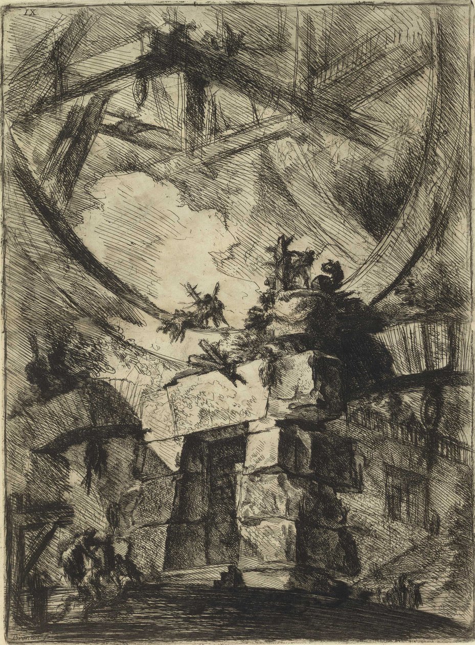 Fra serien The Imaginary Prisons (The Prisons of Invention) af Piranesi, Giovanni Battista (1720-1778). Kobberstik, ca 1761, privat samling af Giovanni Battista Piranesi