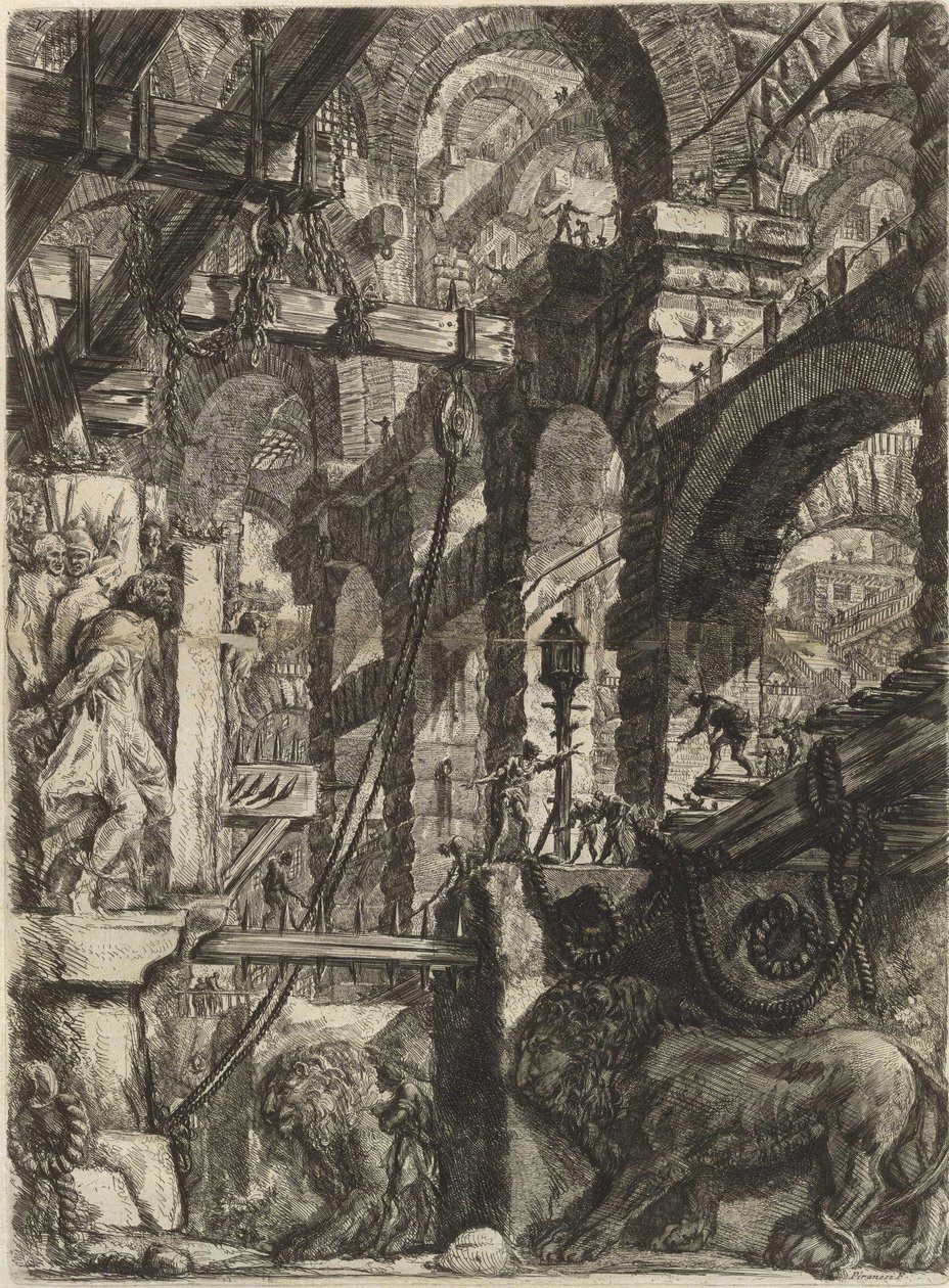 Fra serien The Imaginary Prisons (The Prisons of Invention) af Piranesi, Giovanni Battista (1720-1778). Kobberstik, ca 1761, privat samling af Giovanni Battista Piranesi