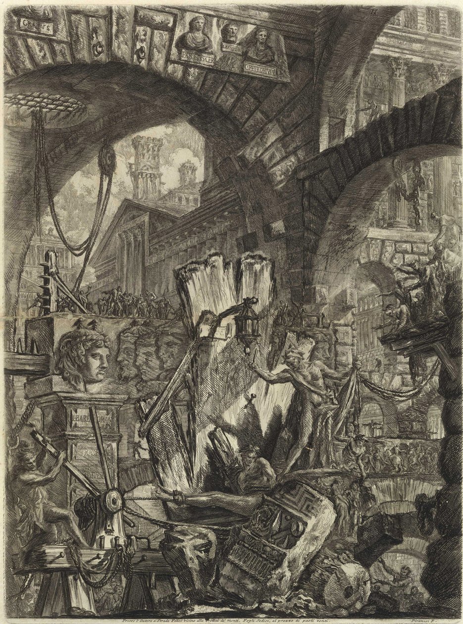 Fra serien The Imaginary Prisons (The Prisons of Invention) af Piranesi, Giovanni Battista (1720-1778). Kobberstik, ca 1761, privat samling af Giovanni Battista Piranesi