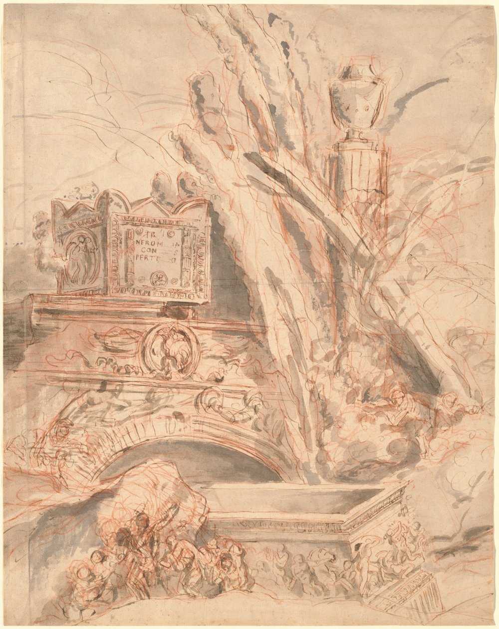 Grottesco med Neros grav af Giovanni Battista Piranesi