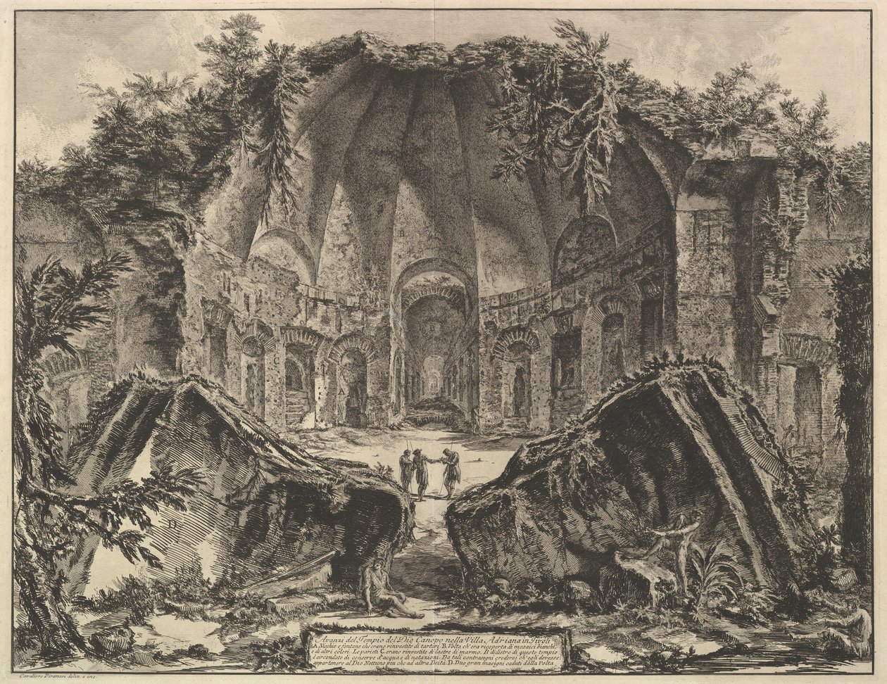 Hadrians Villa: Canopus-resterne af Gud Canopus-templet i Hadrians Villa i Tivo ..., ca. 1769. af Giovanni Battista Piranesi