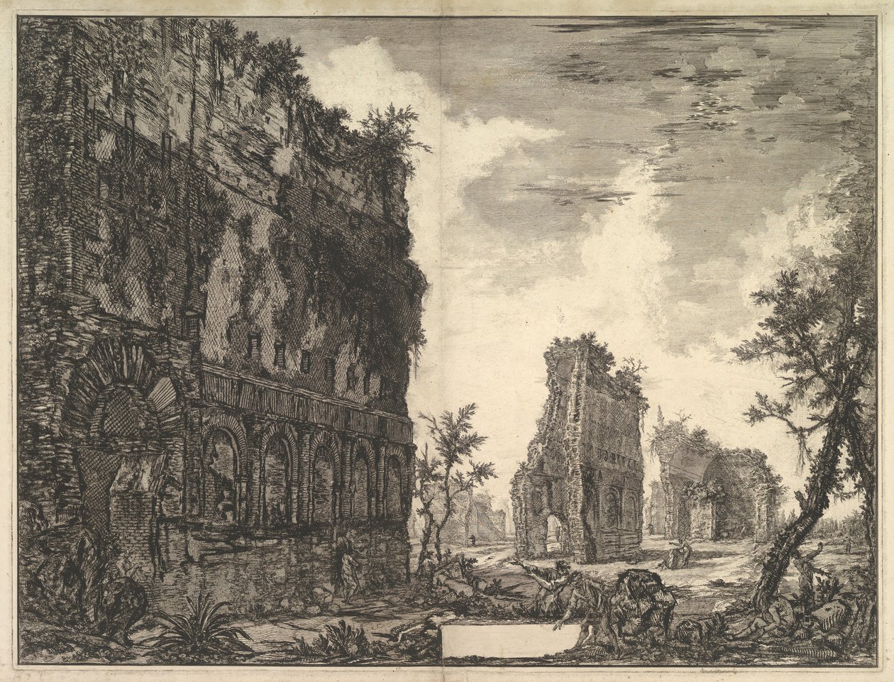 Hadrians villa: Piazza Oro Piazza af guld Udsigt over resterne af Circonfe ..., ca. 1776. af Giovanni Battista Piranesi