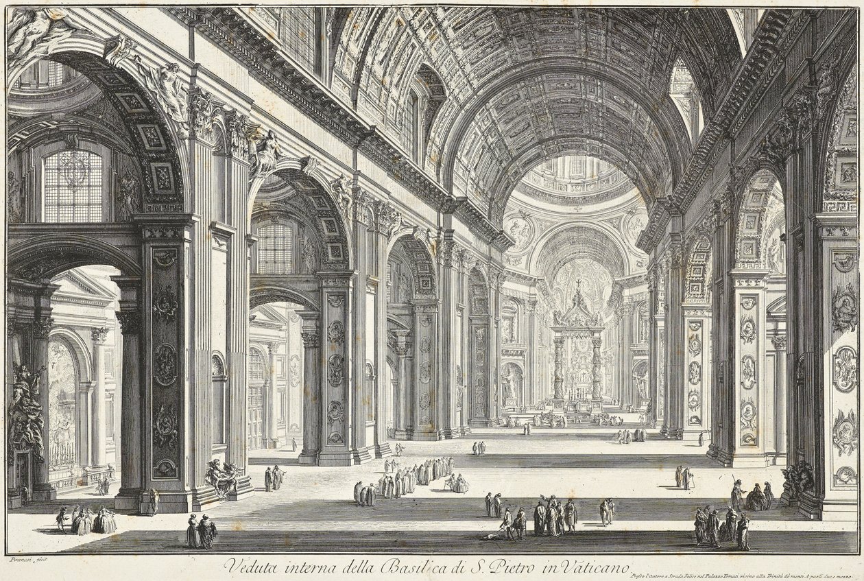 Indre af Peterskirken i Vatikanet af Giovanni Battista Piranesi