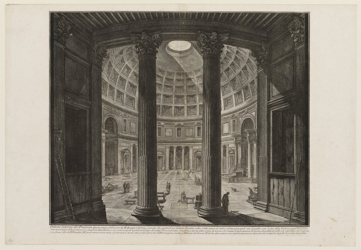 Pantheons indre af Giovanni Battista Piranesi