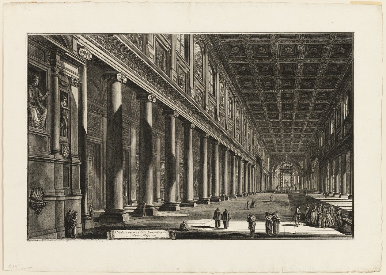 Indvendig visning af basilikaen S. Maria Maggiore, fra udsigt over Rom af Giovanni Battista Piranesi